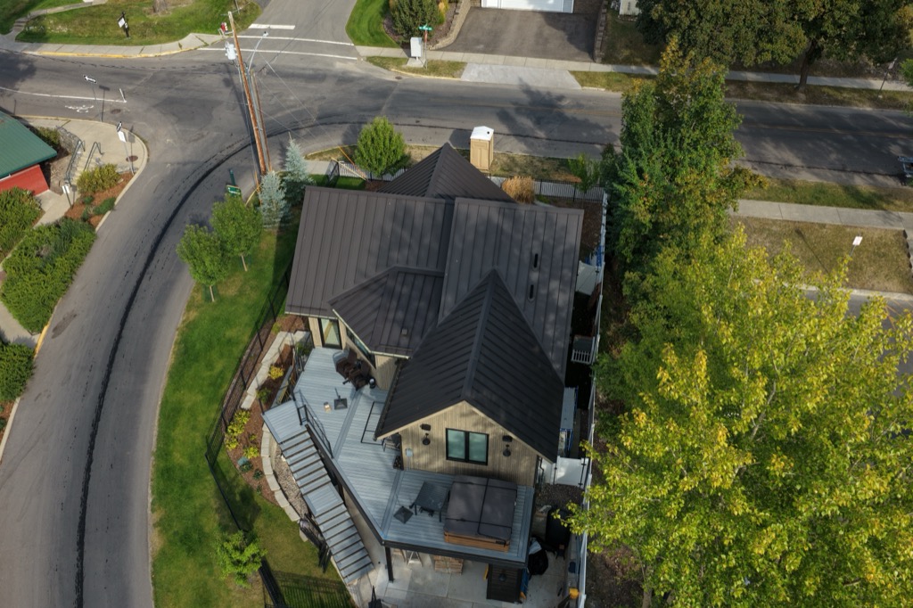 Whitefish lake house from above
